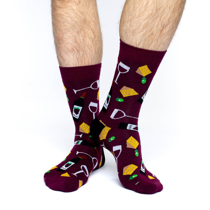 Men's Wine & Cheese Socks